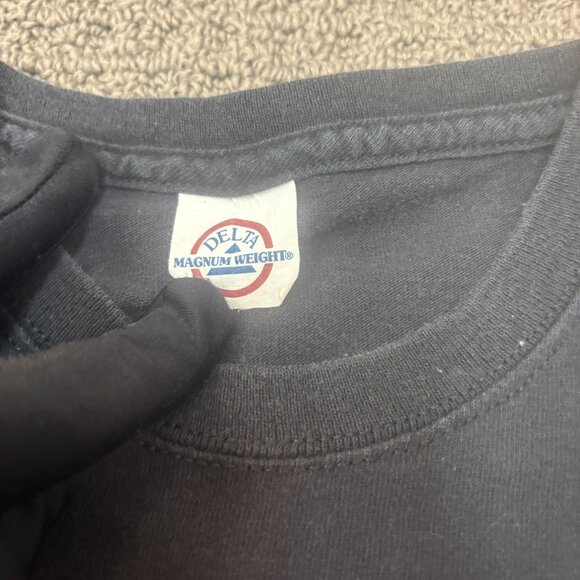 Delta Magnum Weight Shirt Medium Crewneck Graphic American Outlaws Bull Skull - Picture 7 of 7